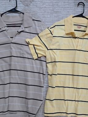 Merona Striped Polo Pair in Yellow and Beige